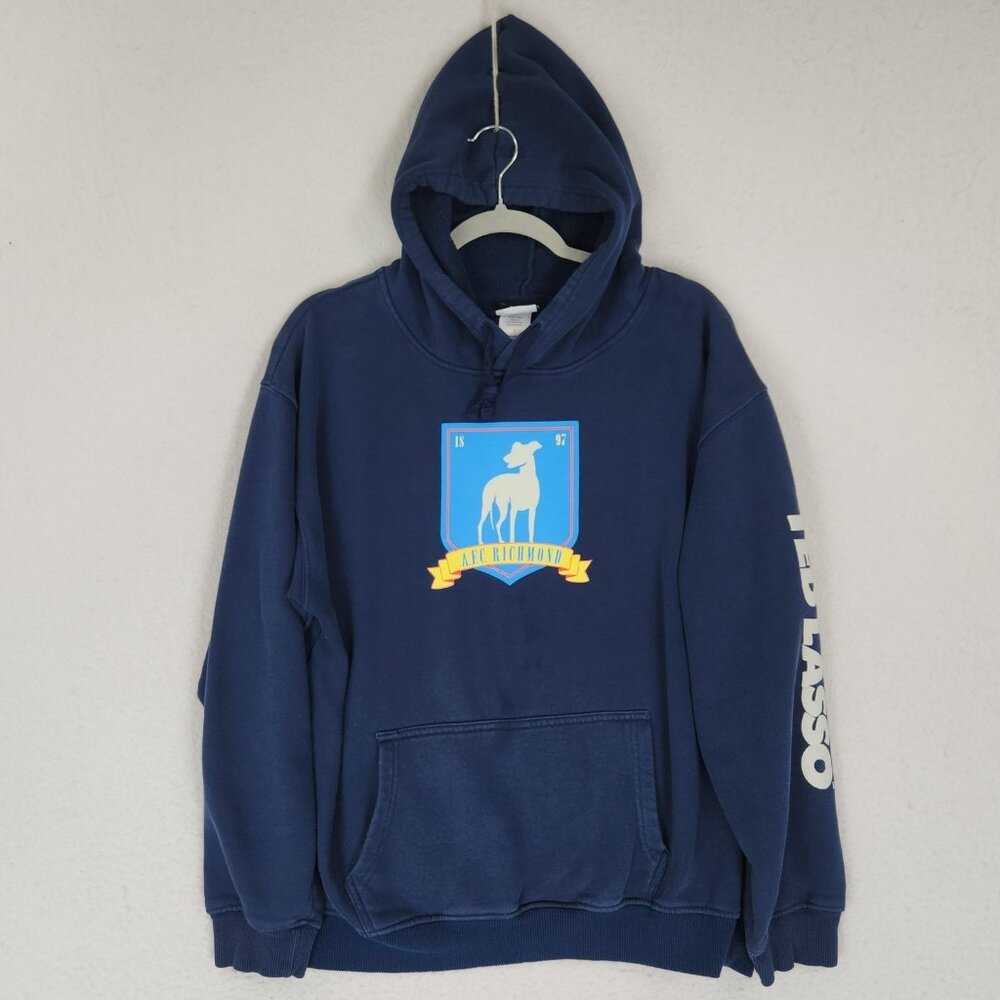 Ted Lasso Sweater Men XL Blue AFC Richmond Greyhounds Pullover Hoodie Sweatshirt